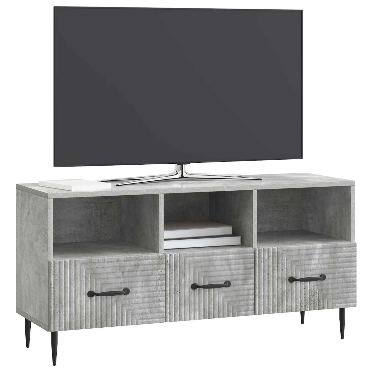 vidaXL Ντουλάπι TV με συρτάρι Γκρι Σκυροδέματος 102 x 34,5 x 50 εκ.
