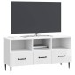 vidaXL Ντουλάπι TV με συρτάρι Γυαλιστερό Λευκό 102 x 34,5 x 50 εκ.