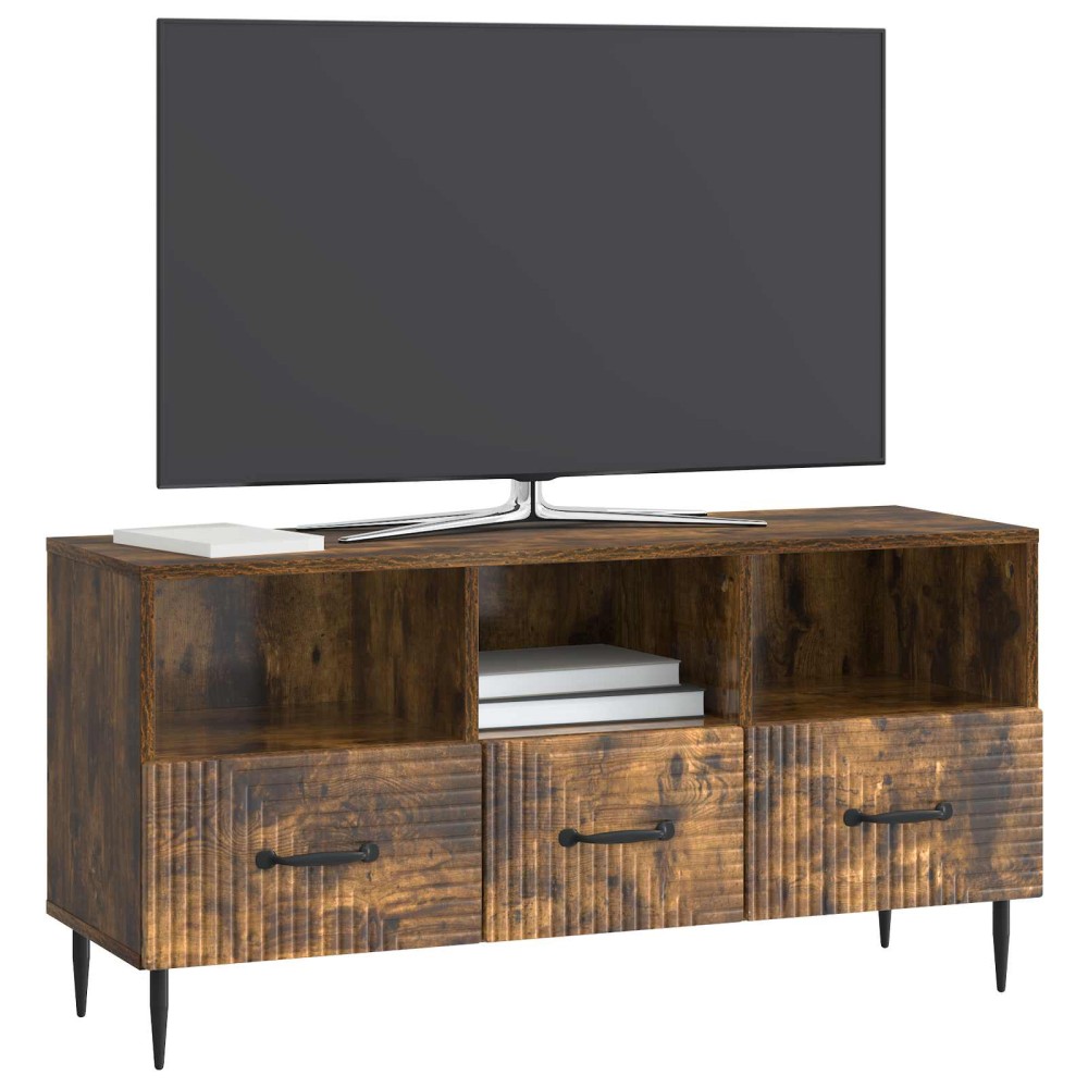 vidaXL Ντουλάπι TV Καπνισμένο Ξύλο Δρυός 102 x 34,5 x 50 εκ.