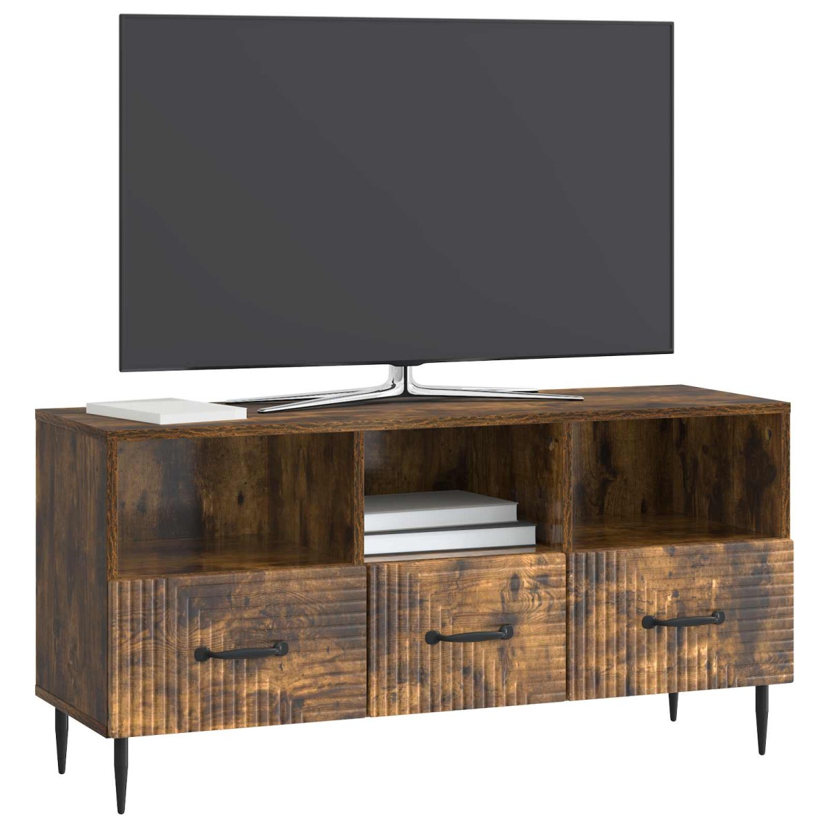 vidaXL Ντουλάπι TV Καπνισμένο Ξύλο Δρυός 102 x 34,5 x 50 εκ.