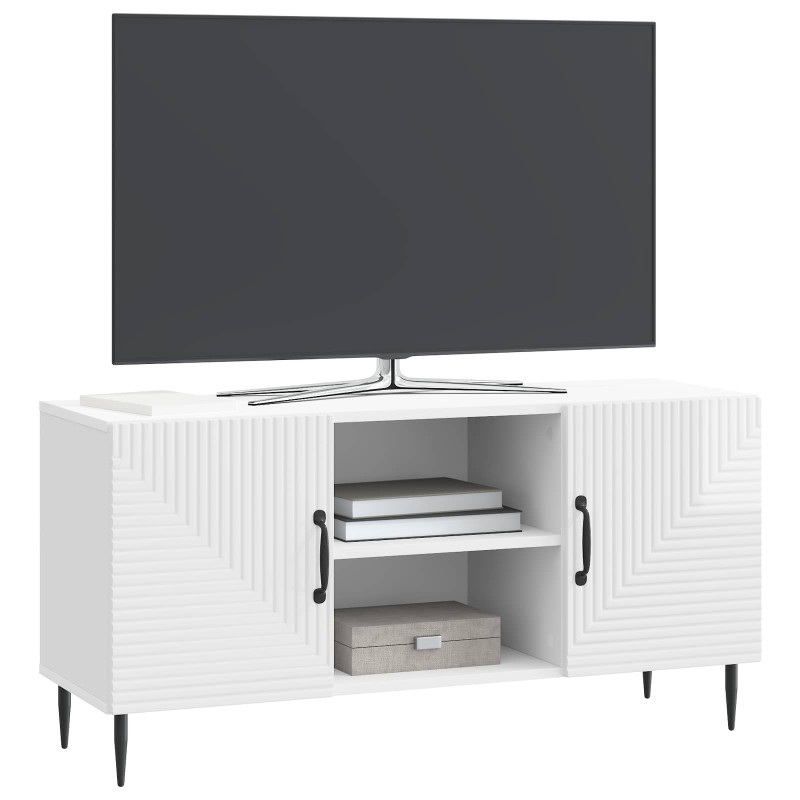 vidaXL Ντουλάπι TV Γυαλιστερό Λευκό 102 x 34,5 x 50 εκ.
