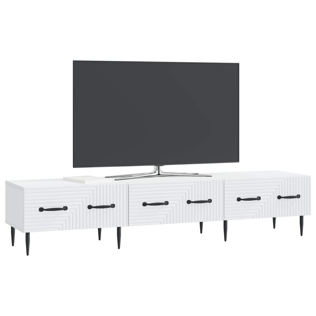 vidaXL Ντουλάπι TV Λευκό 147 x 34,5 x 30 εκ Επεξεργασμένο Ξύλο