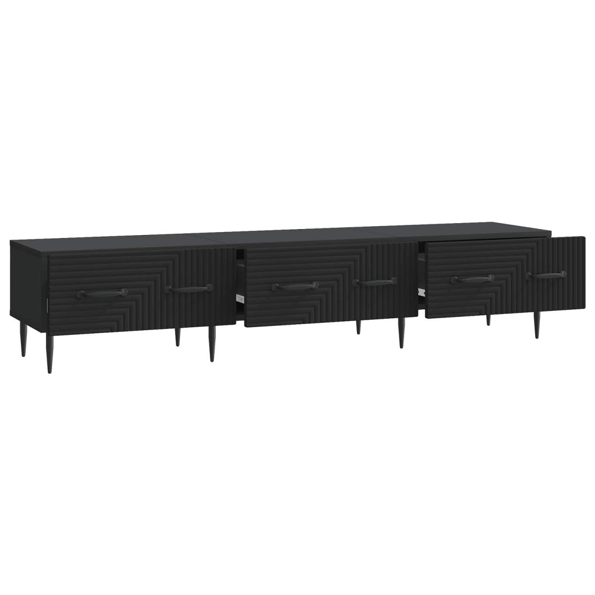 vidaXL Ντουλάπι TV Μαύρο 147 x 34,5 x 30 εκ Επεξεργασμένο Ξύλο