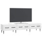 vidaXL Ντουλάπι TV με συρτάρι Γυαλιστερό Λευκό 147 x 34,5 x 30 εκ