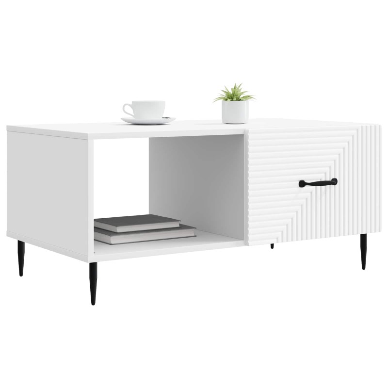 vidaXL Τραπεζάκι σαλονιού Λευκό 90 x 50 x 40 cm Επεξεργασμένο Ξύλο