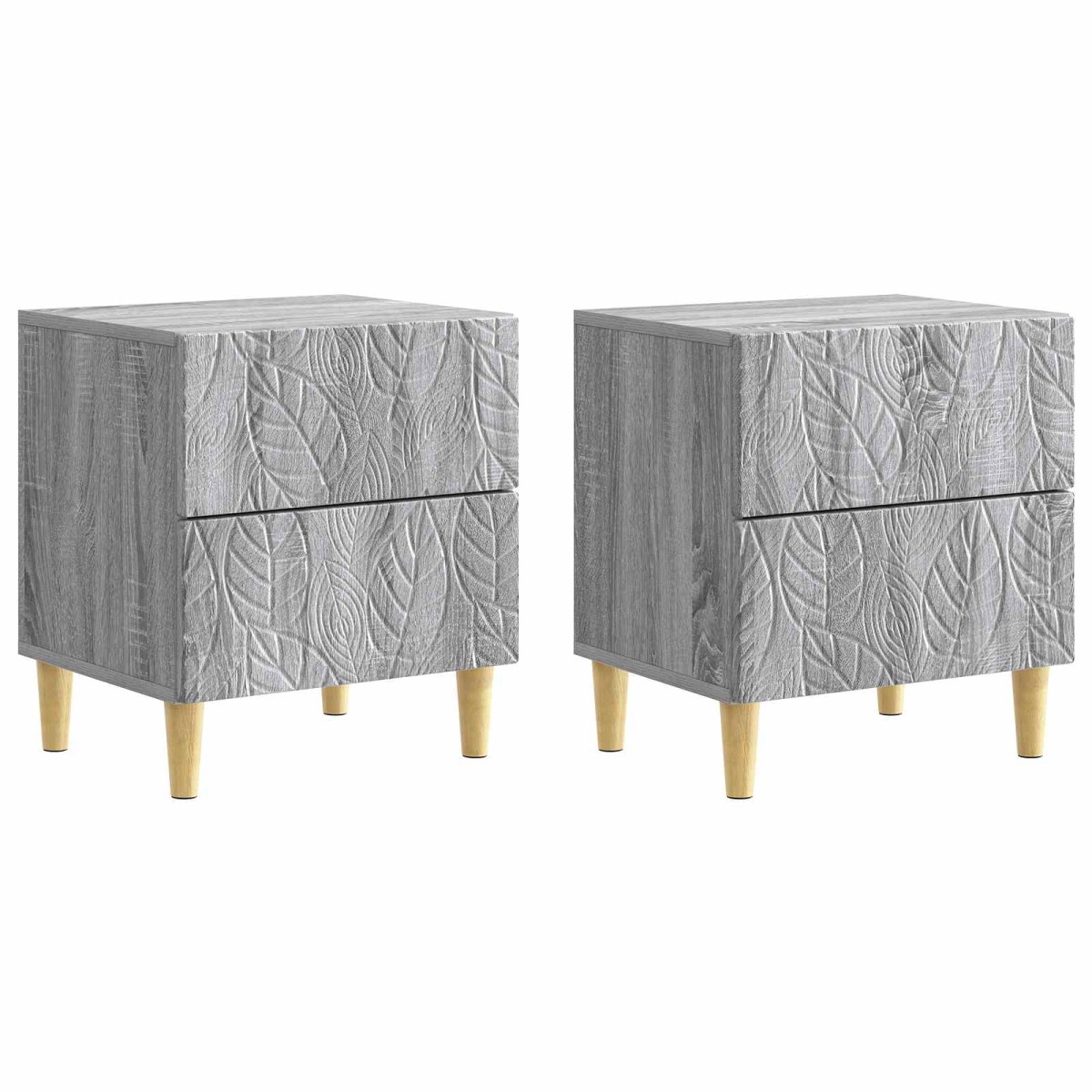 vidaXL Κομοδίνο 2 τμχ. Γκρι Sonoma 43 x 34,5 x 48 εκ