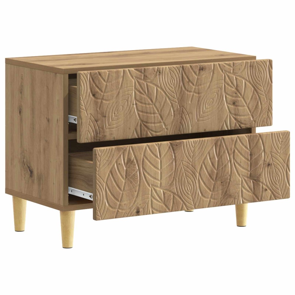 vidaXL Κομοδίνο Artisan Δρυς 62 x 34,5 x 48 εκ Επεξεργασμένο Ξύλο
