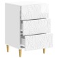 vidaXL Κομοδίνο Γυαλιστερό Λευκό 43 x 39,5 x 66,5 εκ