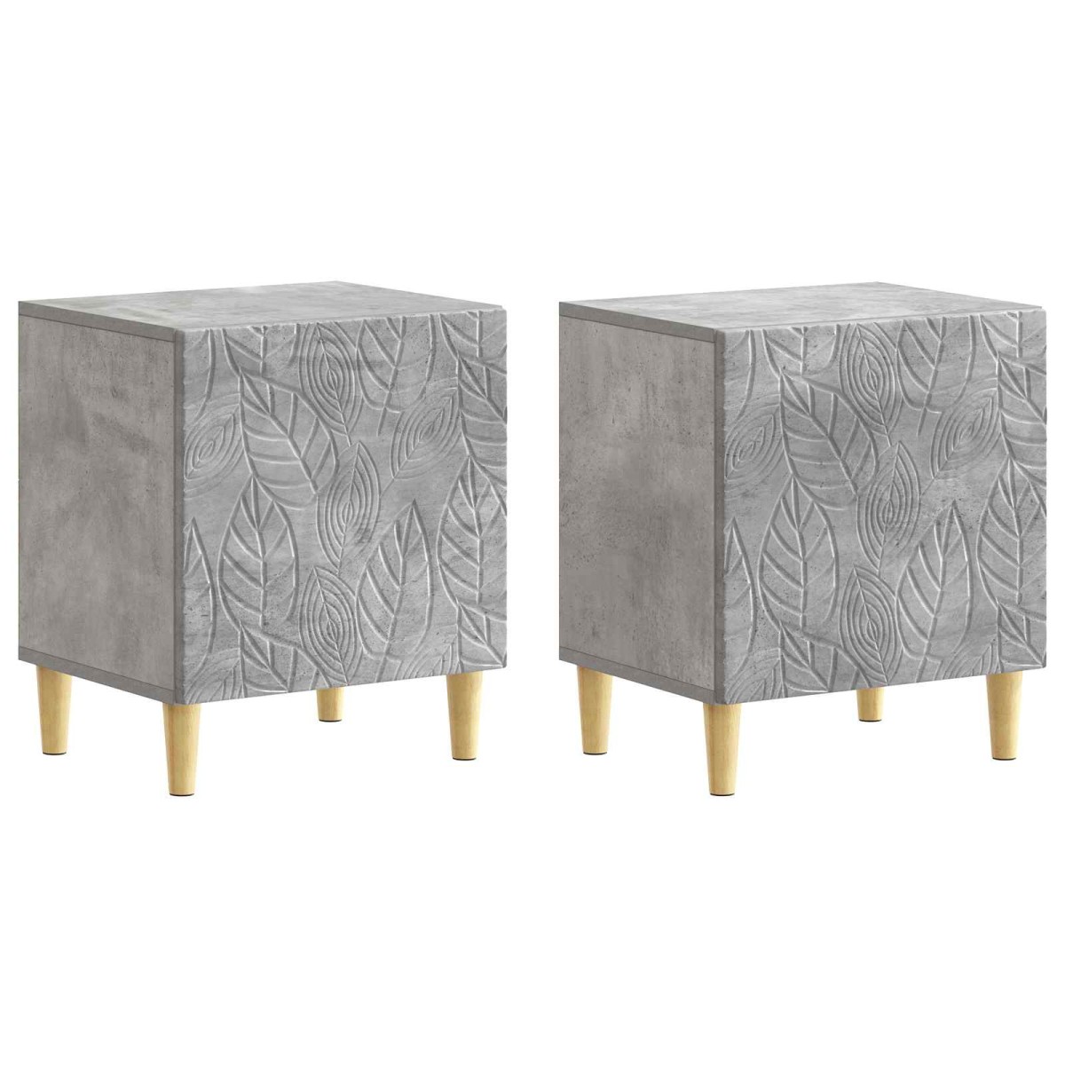 vidaXL Κομοδίνο 2 τεμ. Γκρι Σκυροδέματος 43 x 34,5 x 50 εκ