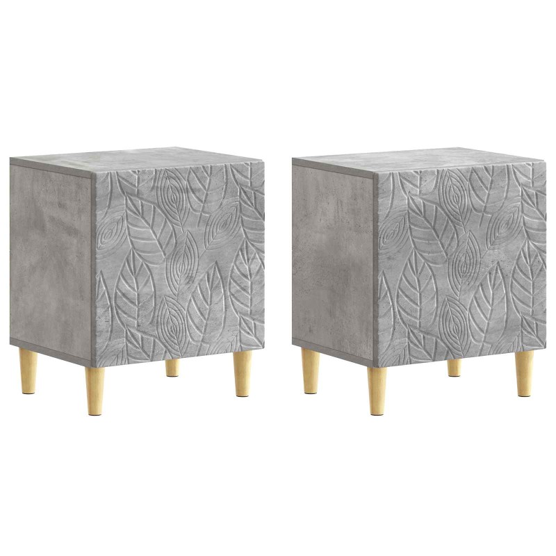 vidaXL Κομοδίνο 2 τεμ. Γκρι Σκυροδέματος 43 x 34,5 x 50 εκ