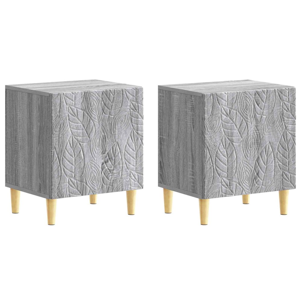 vidaXL Κομοδίνο 2 τεμ. Γκρι Sonoma 43 x 34,5 x 50 εκ