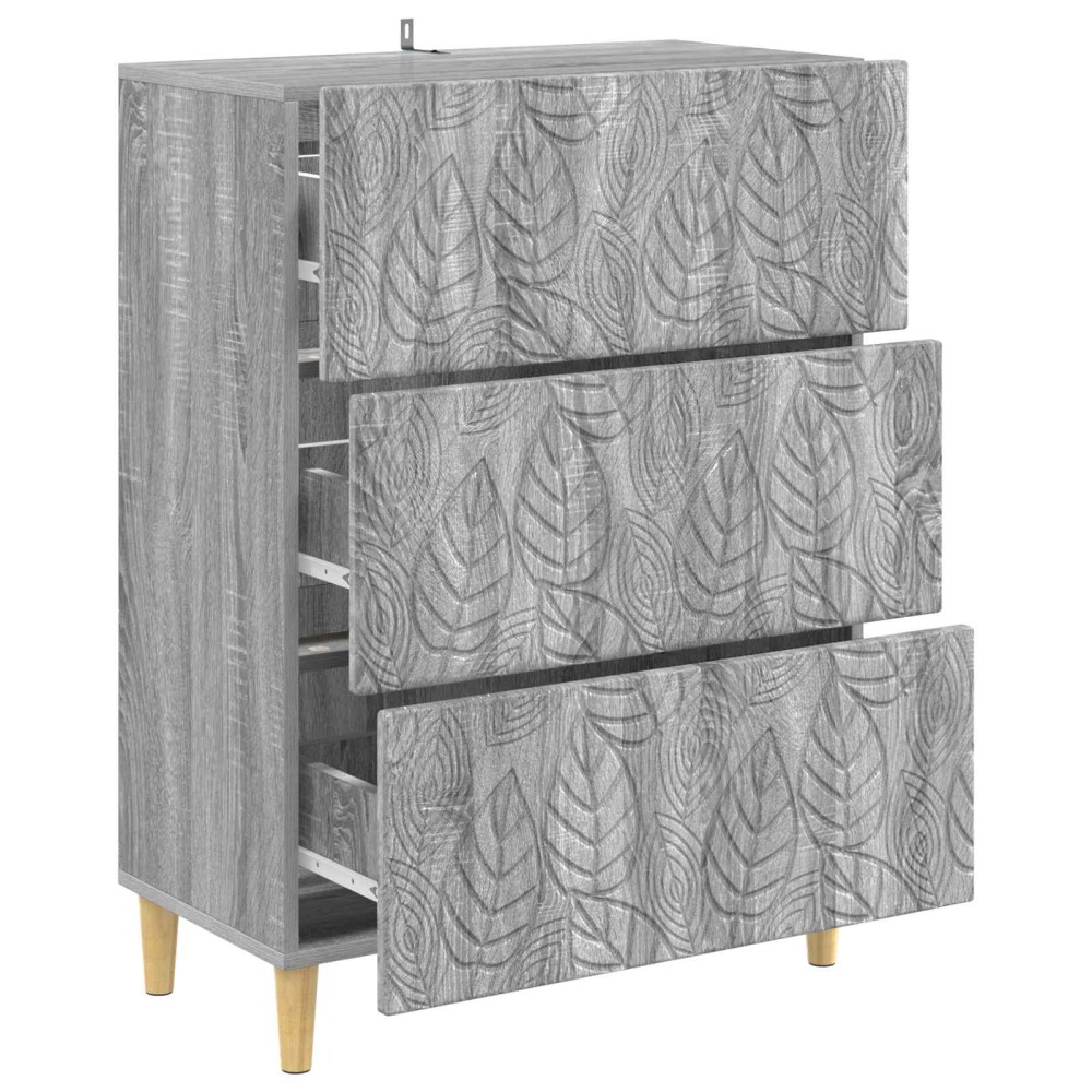 vidaXL Ντουλάπι με Συρτάρια Γκρι Sonoma 66 x 34,5 x 90 εκ
