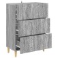 vidaXL Ντουλάπι με Συρτάρια Γκρι Sonoma 66 x 34,5 x 90 εκ