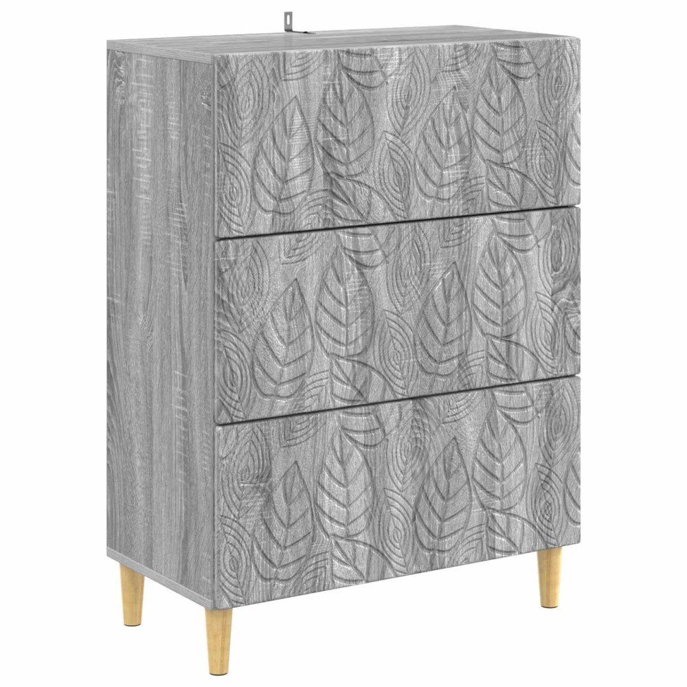 vidaXL Ντουλάπι με Συρτάρια Γκρι Sonoma 66 x 34,5 x 90 εκ