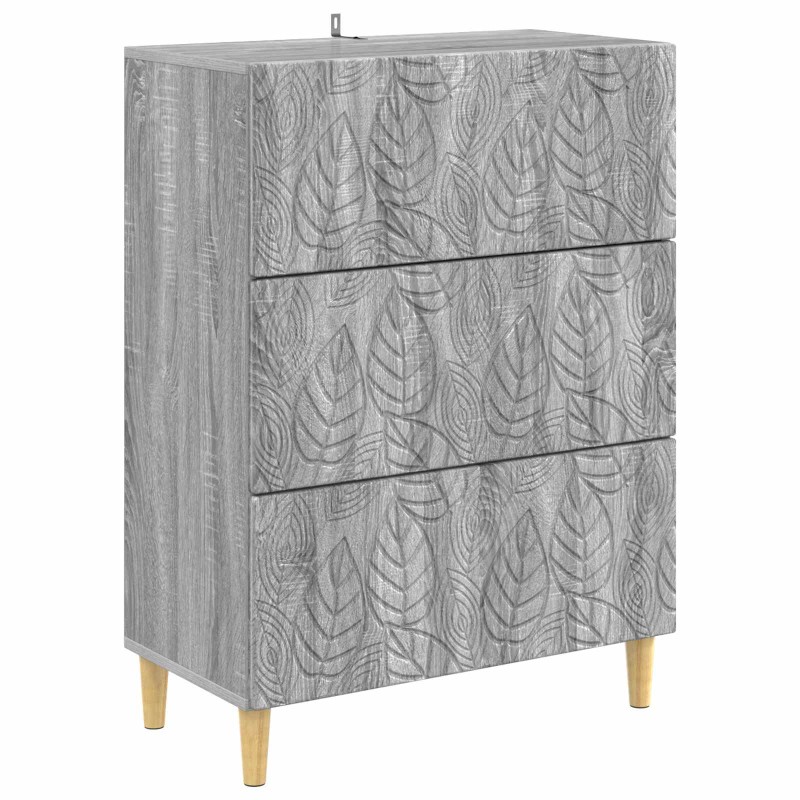 vidaXL Ντουλάπι με Συρτάρια Γκρι Sonoma 66 x 34,5 x 90 εκ