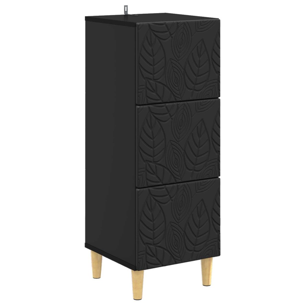 vidaXL Ντουλάπι με Συρτάρια Μαύρο 33 x 34,5 x 90 εκ Επεξεργασμένο Ξύλο