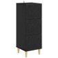vidaXL Ντουλάπι με Συρτάρια Μαύρο 33 x 34,5 x 90 εκ Επεξεργασμένο Ξύλο