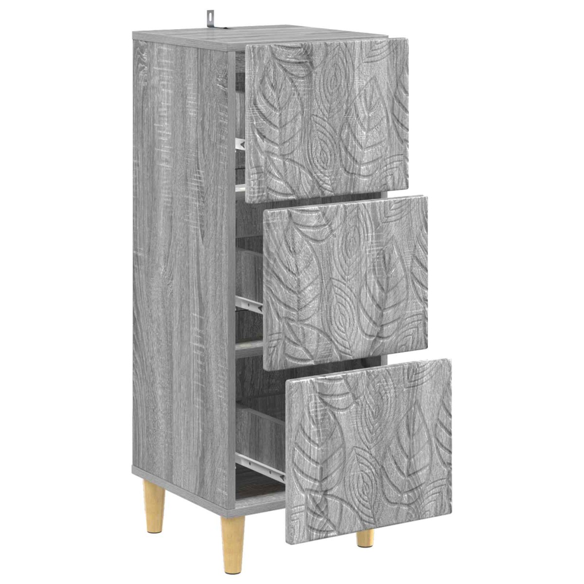 vidaXL Ντουλάπι με Συρτάρια Γκρι Sonoma 33 x 34,5 x 90 εκ