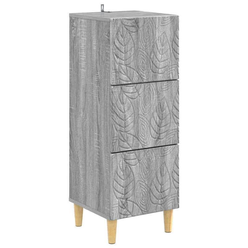 vidaXL Ντουλάπι με Συρτάρια Γκρι Sonoma 33 x 34,5 x 90 εκ