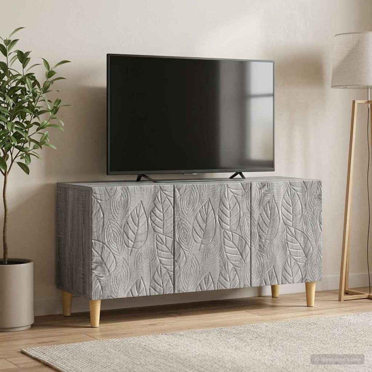 vidaXL Ντουλάπι TV 99 x 34,5 x 50 εκ. Γκρι Sonoma Επεξεργασμένο Ξύλο