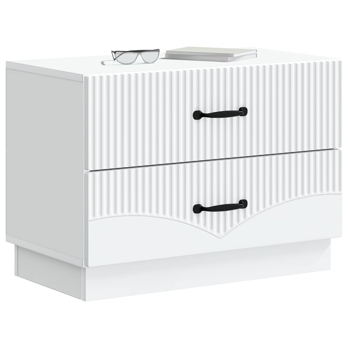 vidaXL Κομοδίνο Λευκό 62 x 34,5 x 44,5 εκ Επεξεργασμένο Ξύλο