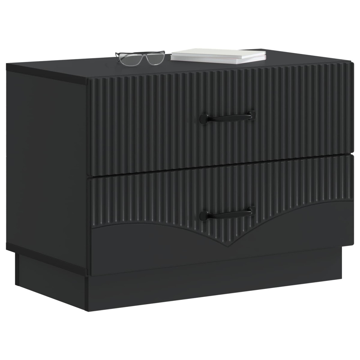 vidaXL Κομοδίνο Μαύρο 62 x 34,5 x 44,5 εκ Επεξεργασμένο Ξύλο