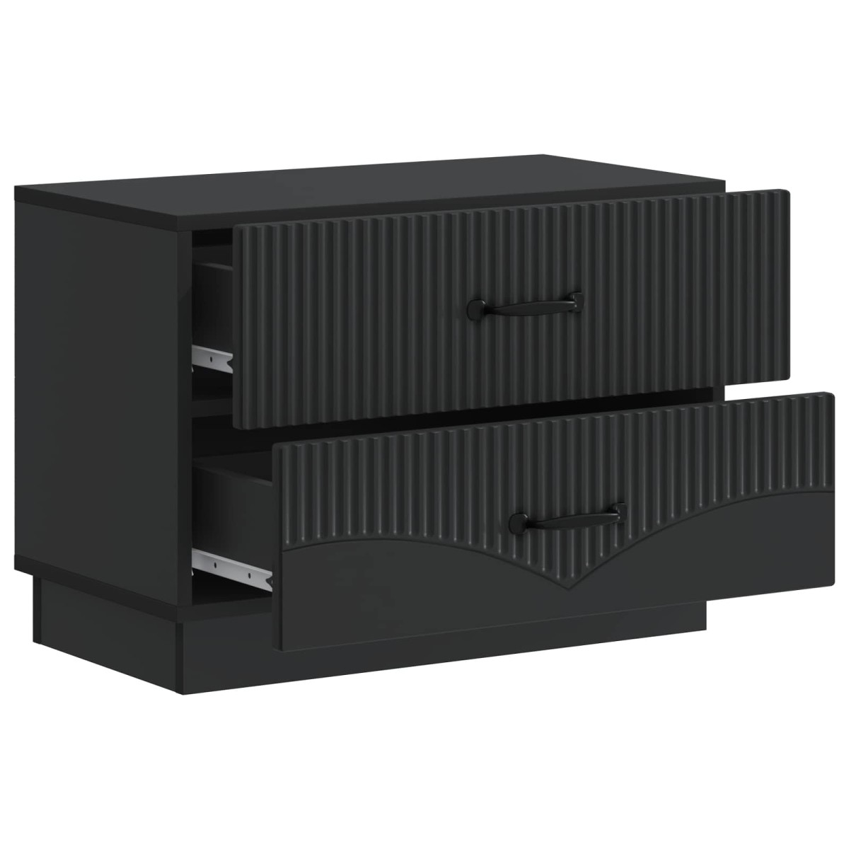 vidaXL Κομοδίνο Μαύρο 62 x 34,5 x 44,5 εκ Επεξεργασμένο Ξύλο