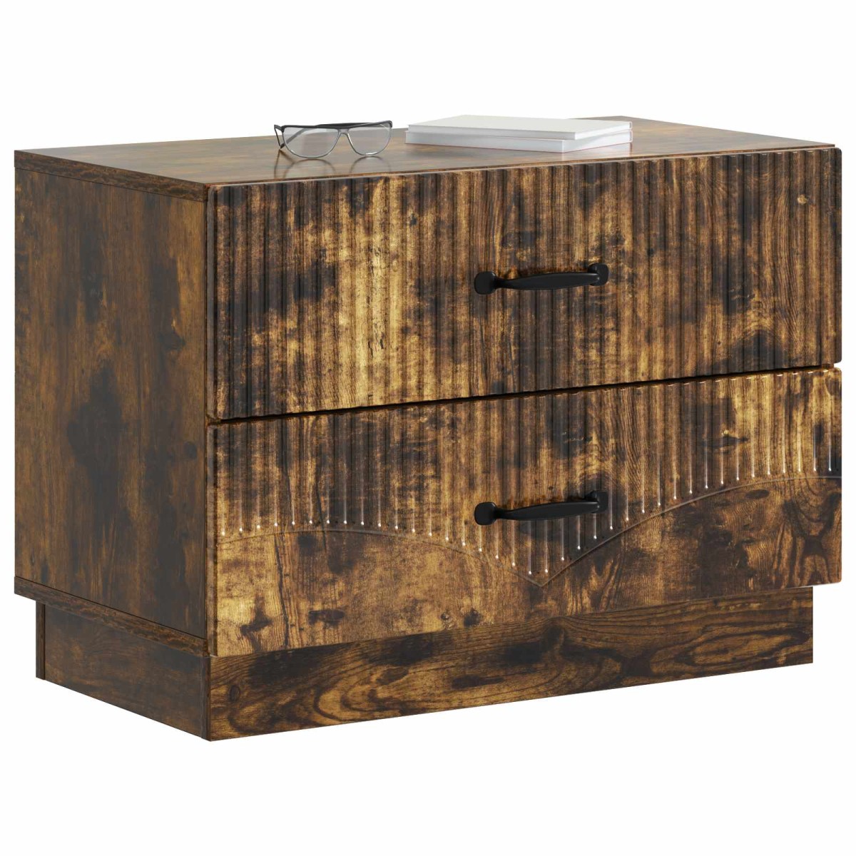 vidaXL Κομοδίνο Καπνισμένο Ξύλο Δρυός 62 x 34,5 x 44,5 εκ