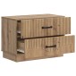 vidaXL Κομοδίνο Artisan Δρυς 62 x 34,5 x 44,5 εκ Επεξεργασμένο Ξύλο