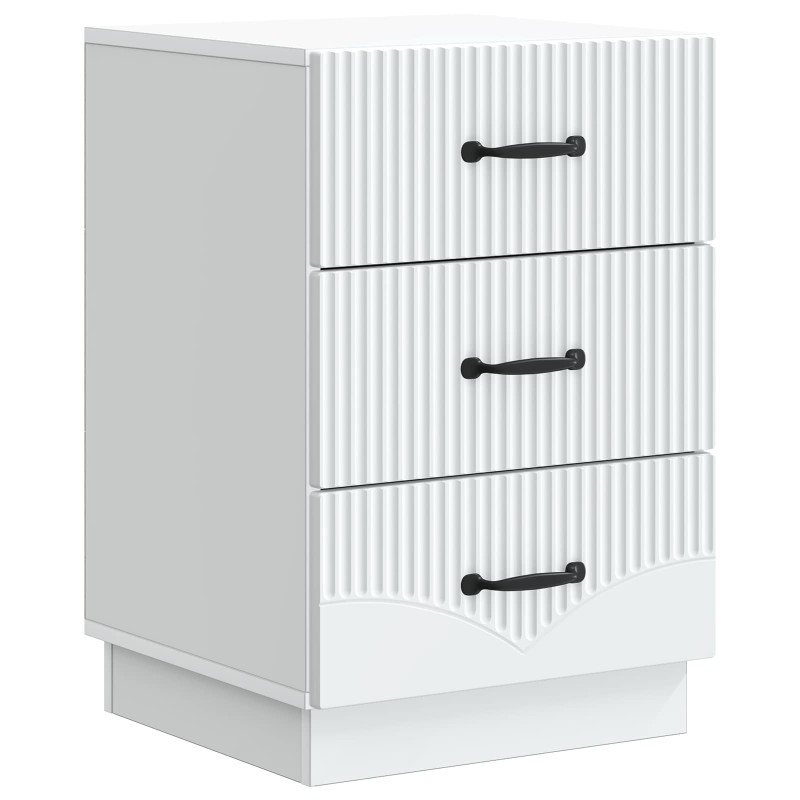 vidaXL Κομοδίνο με συρτάρι Λευκό 43 x 41 x 63,5 εκ. Επεξεργασμένο Ξύλο