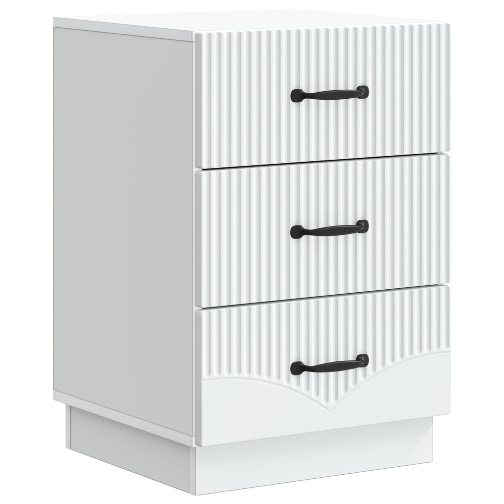 vidaXL Κομοδίνο με συρτάρι Λευκό 43 x 41 x 63,5 εκ. Επεξεργασμένο Ξύλο