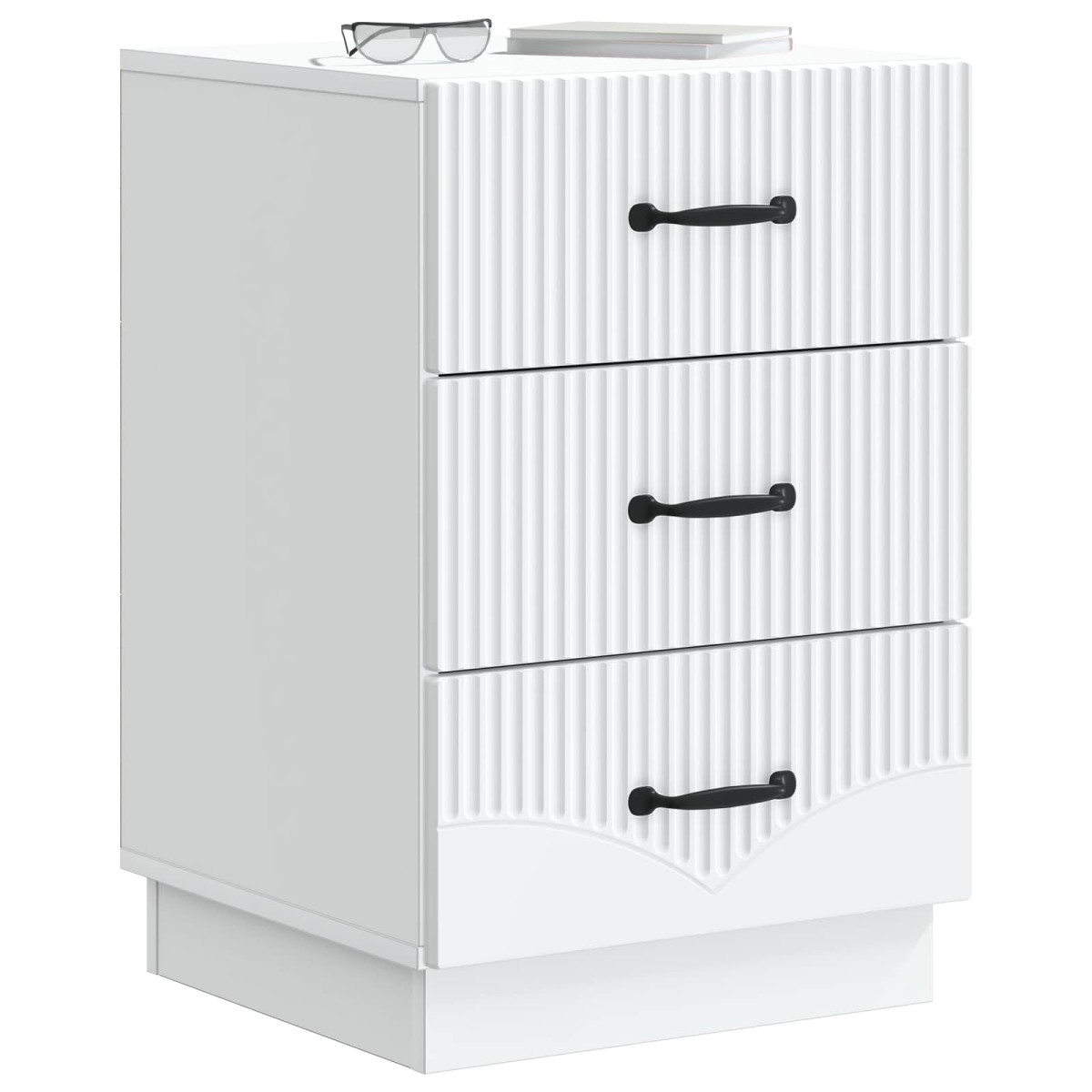 vidaXL Κομοδίνο με συρτάρι Λευκό 43 x 41 x 63,5 εκ. Επεξεργασμένο Ξύλο