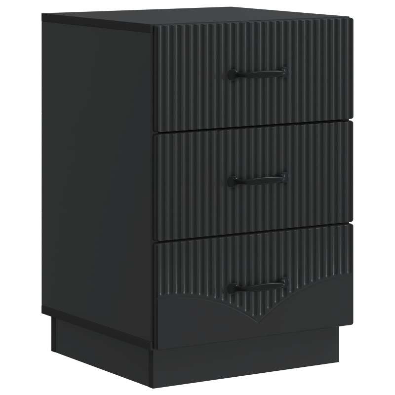 vidaXL Κομοδίνο με συρτάρι Μαύρο 43 x 41 x 63,5 εκ. Επεξεργασμένο Ξύλο