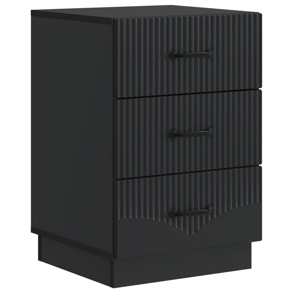 vidaXL Κομοδίνο με συρτάρι Μαύρο 43 x 41 x 63,5 εκ. Επεξεργασμένο Ξύλο
