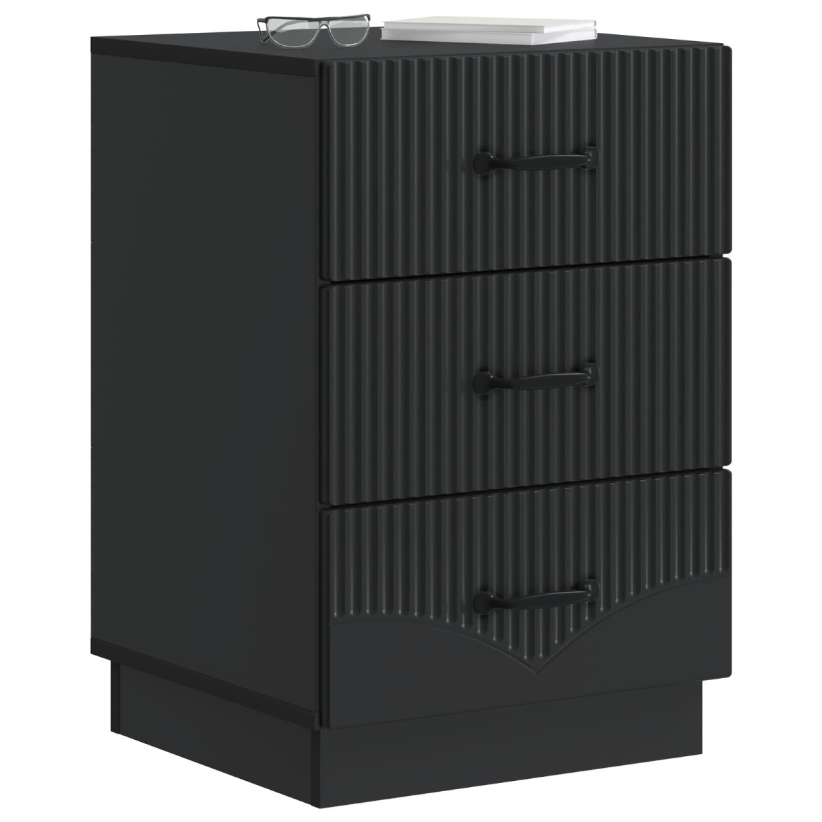 vidaXL Κομοδίνο με συρτάρι Μαύρο 43 x 41 x 63,5 εκ. Επεξεργασμένο Ξύλο
