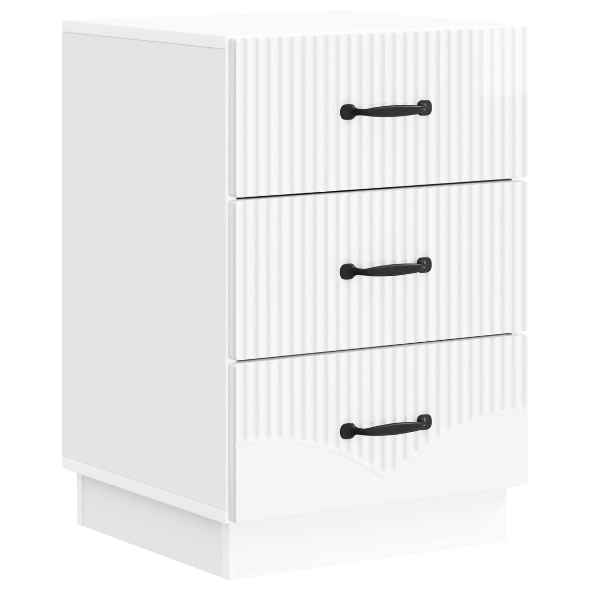 vidaXL Κομοδίνο Γυαλιστερό Λευκό 43 x 41 x 63,5 εκ. Επεξεργασμένο Ξύλο