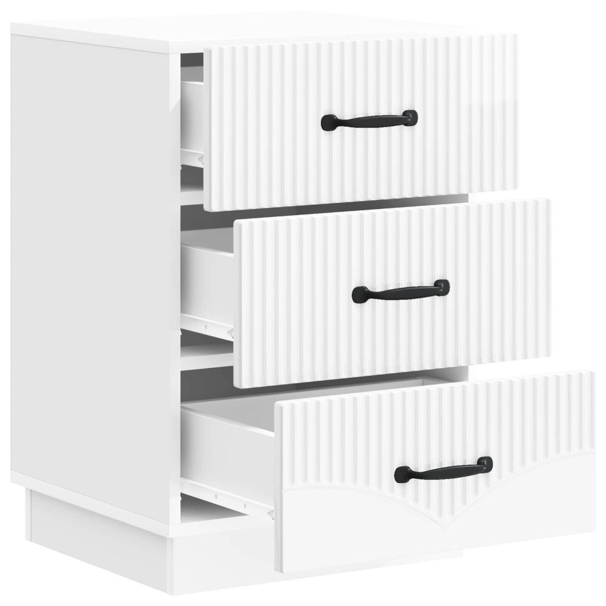 vidaXL Κομοδίνο Γυαλιστερό Λευκό 43 x 41 x 63,5 εκ. Επεξεργασμένο Ξύλο