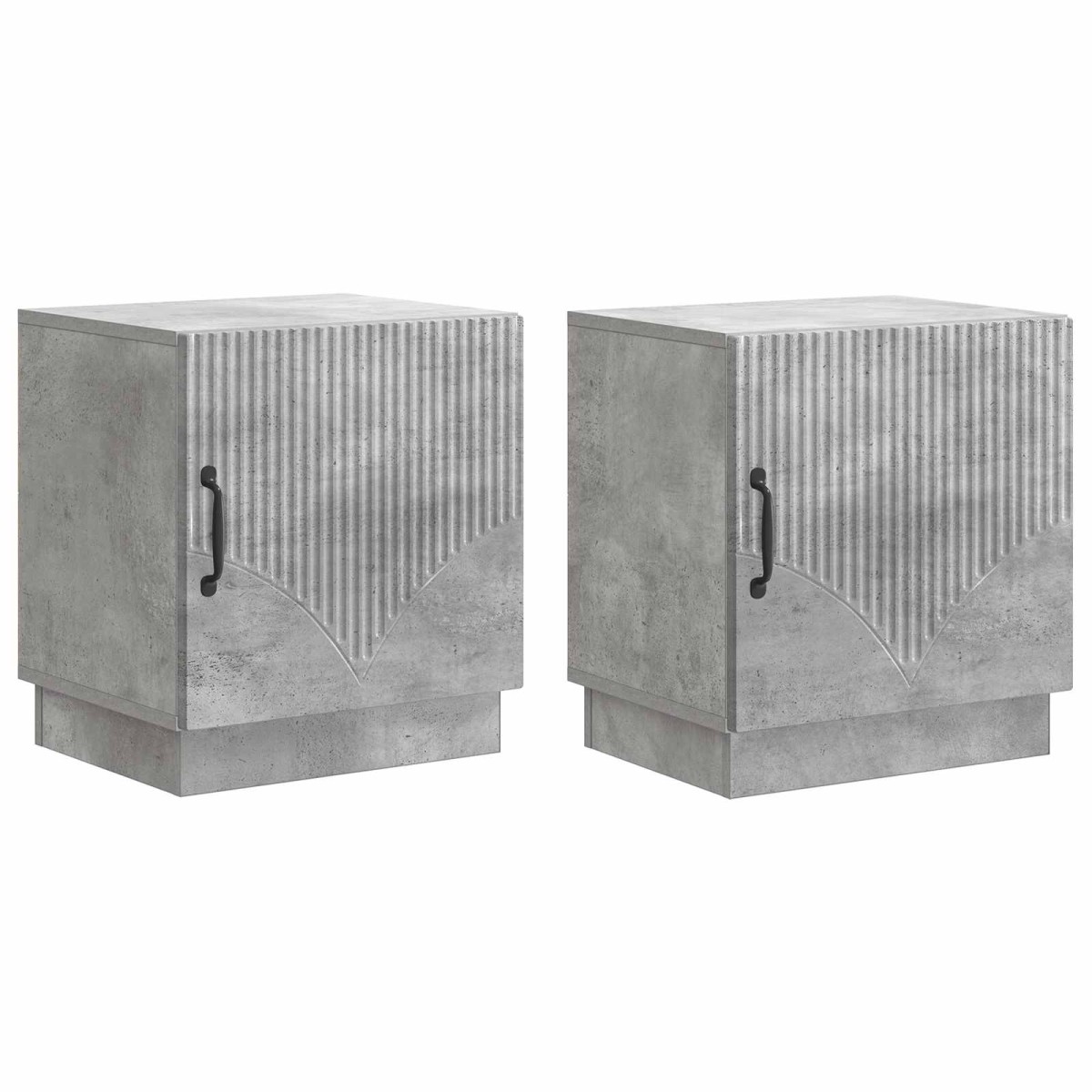 vidaXL Κομοδίνο 2 τμχ. Γκρι Μπετόν 43 x 34,5 x 47 εκ.