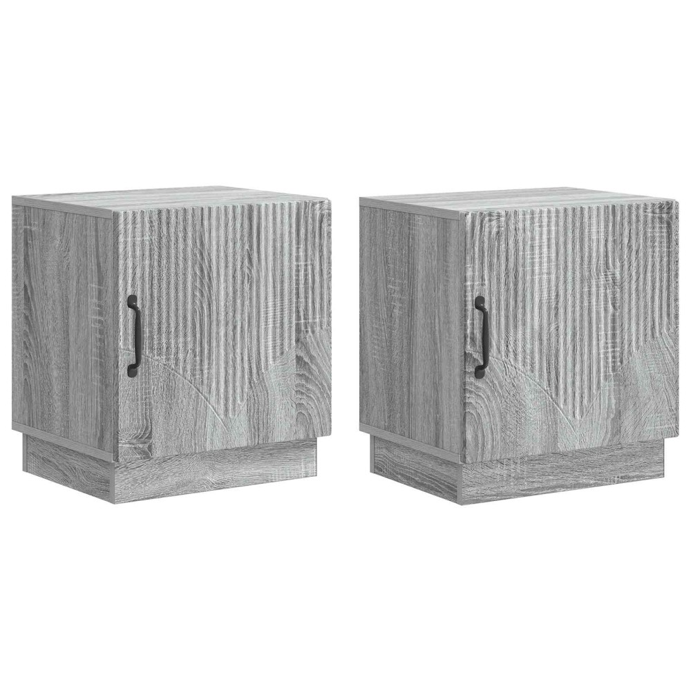 vidaXL Κομοδίνο 2 τμχ. Γκρι Sonoma 43 x 34,5 x 47 εκ.