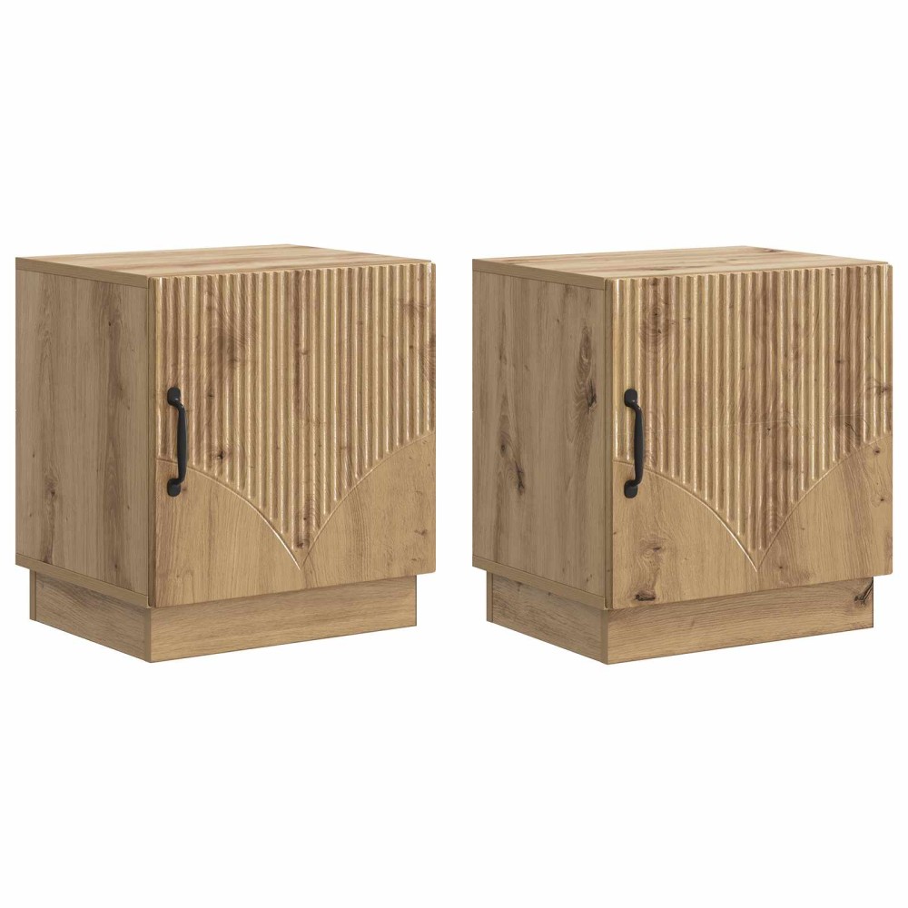 vidaXL Κομοδίνο 2 τμχ. Artisian Δρυς 43 x 34,5 x 47 εκ.