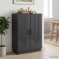 vidaXL Πλαϊνό γραφείο Μαύρο 66 x 34,5 x 87 εκ. Επεξεργασμένο Ξύλο