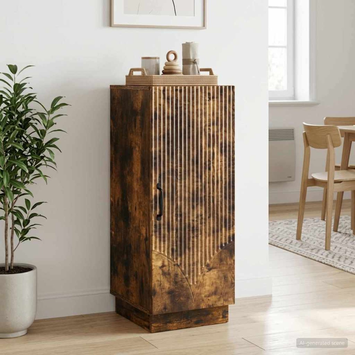 vidaXL Πλαϊνό γραφείο Καπνισμένο Ξύλο Δρυός 33 x 34,5 x 87 εκ.