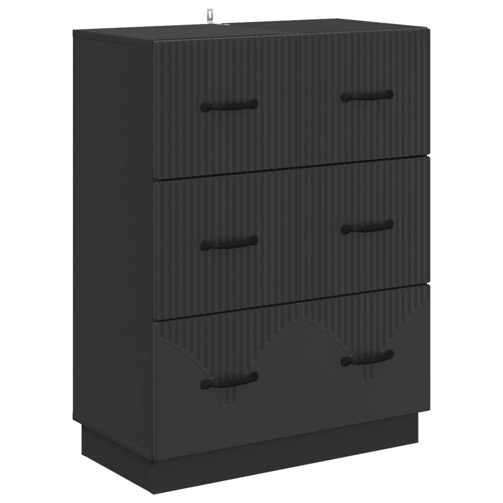 vidaXL Ντουλάπι με Συρτάρια Μαύρο 66 x 34,5 x 87 εκ.