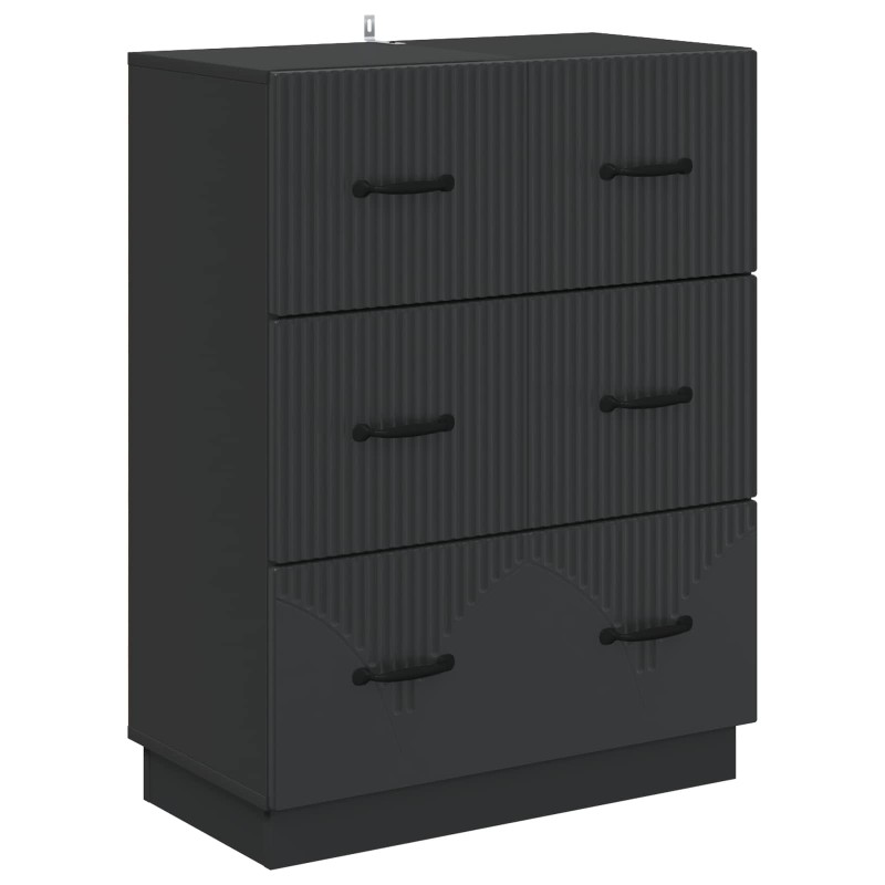 vidaXL Ντουλάπι με Συρτάρια Μαύρο 66 x 34,5 x 87 εκ.