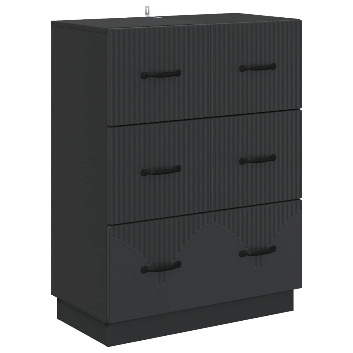 vidaXL Ντουλάπι με Συρτάρια Μαύρο 66 x 34,5 x 87 εκ.