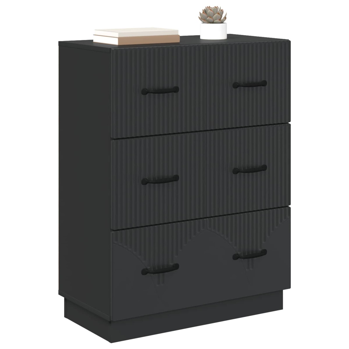 vidaXL Ντουλάπι με Συρτάρια Μαύρο 66 x 34,5 x 87 εκ.