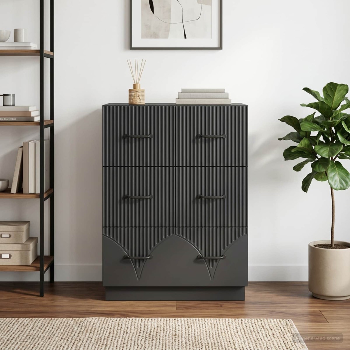 vidaXL Ντουλάπι με Συρτάρια Μαύρο 66 x 34,5 x 87 εκ.
