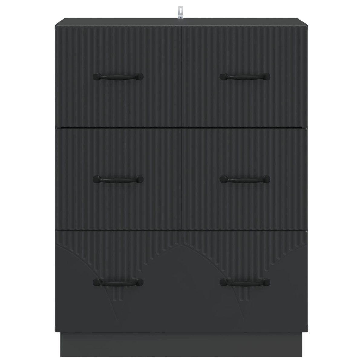 vidaXL Ντουλάπι με Συρτάρια Μαύρο 66 x 34,5 x 87 εκ.