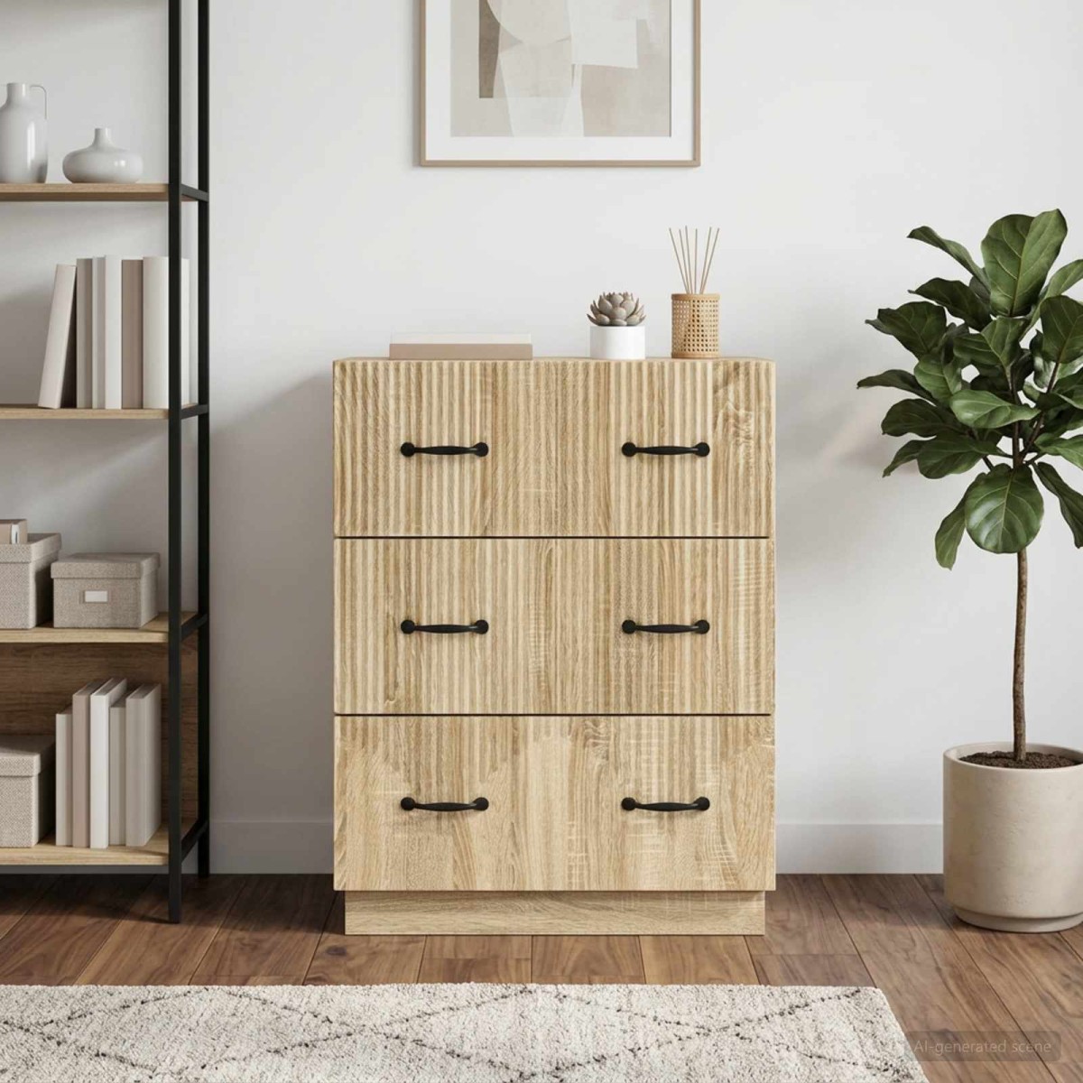vidaXL Ντουλάπι με Συρτάρια Sonoma Δρυς 66 x 34,5 x 87 εκ.