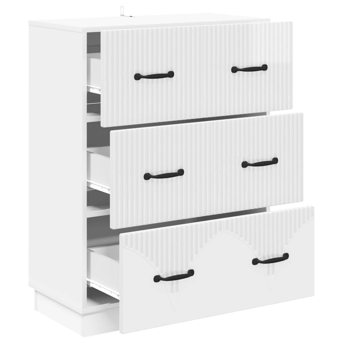 vidaXL Ντουλάπι με Συρτάρια Γυαλιστερό Λευκό 66 x 34,5 x 87 εκ.